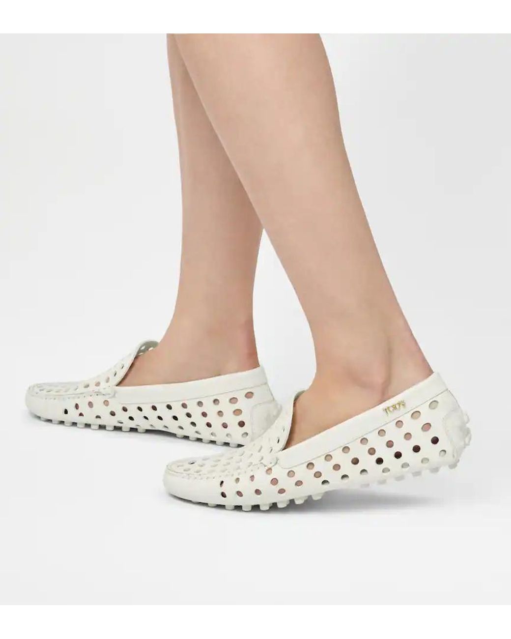 Tod's White Gommino Loafers
