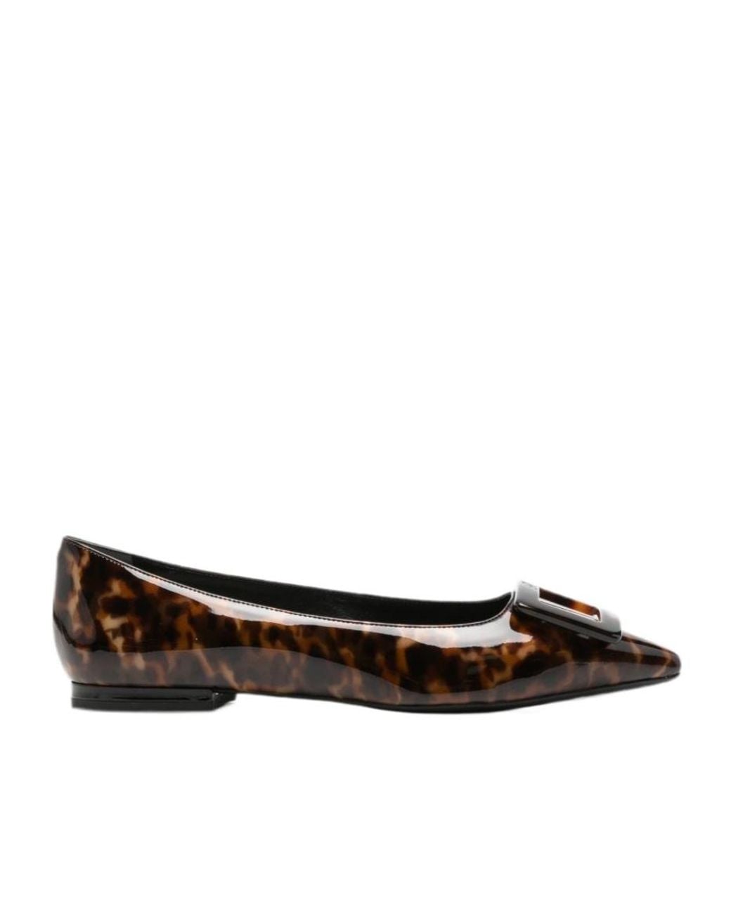 Roger Vivier Brown Pointed-Toe Ballet Flats