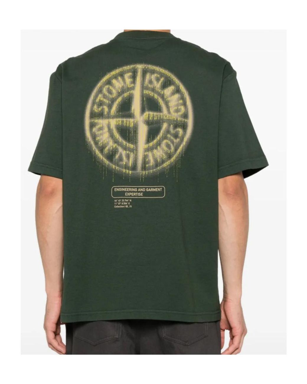 Stone Island Green Logo-Print T-Shirt for men