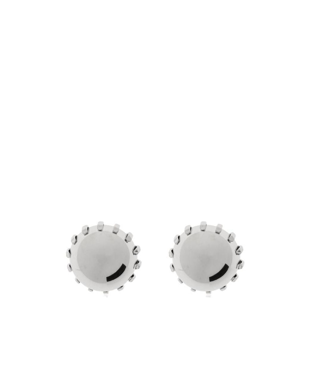 Marni White Gear-Edge Stud Earrings