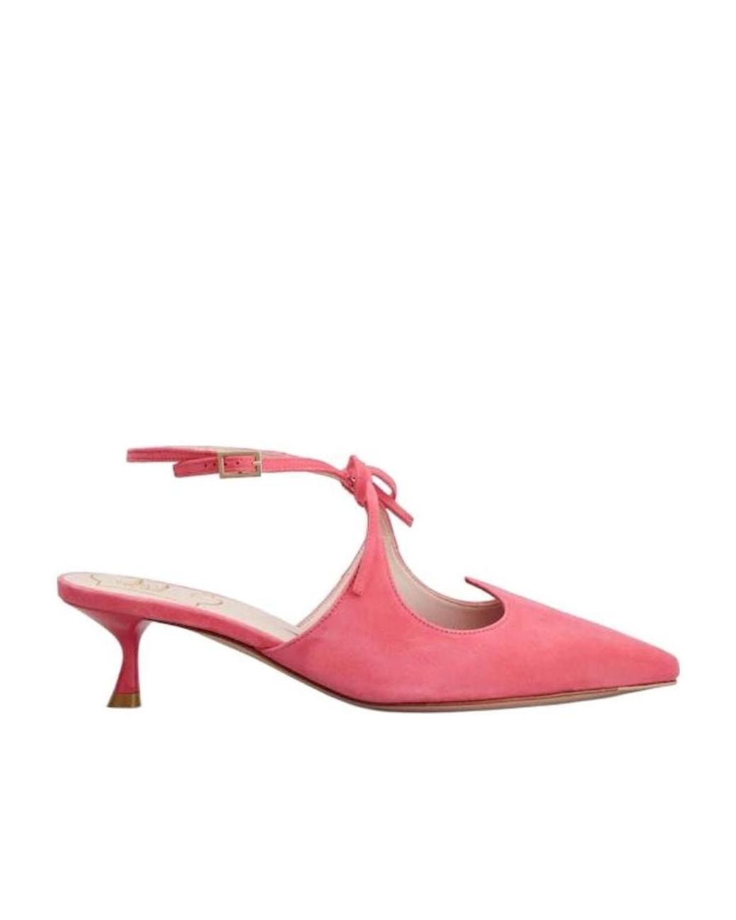 Roger Vivier Pink I Love Vivier Bow Slingback Mules