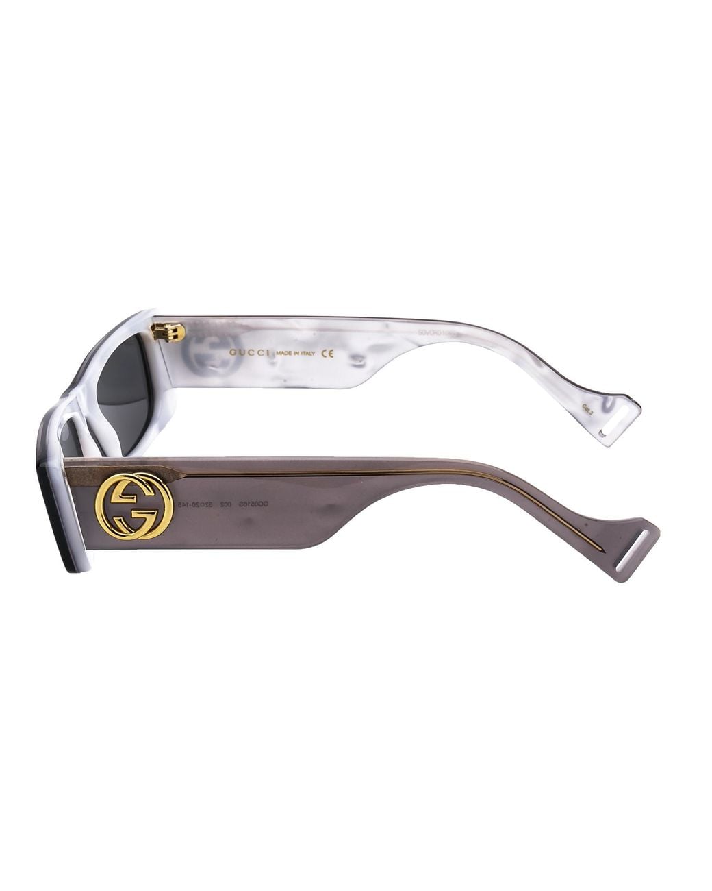 Gucci White Eyewear Rectangle Frame Sunglasses