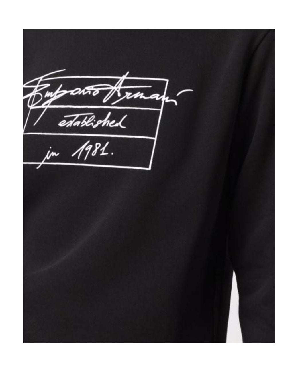 Emporio Armani Black Logo-Print Long-Sleeve Sweatshirt