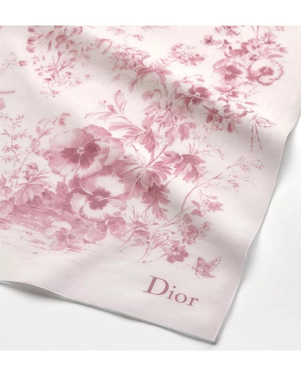 Dior Pink Iviera Toile De Jouy Floral Garden Sarong
