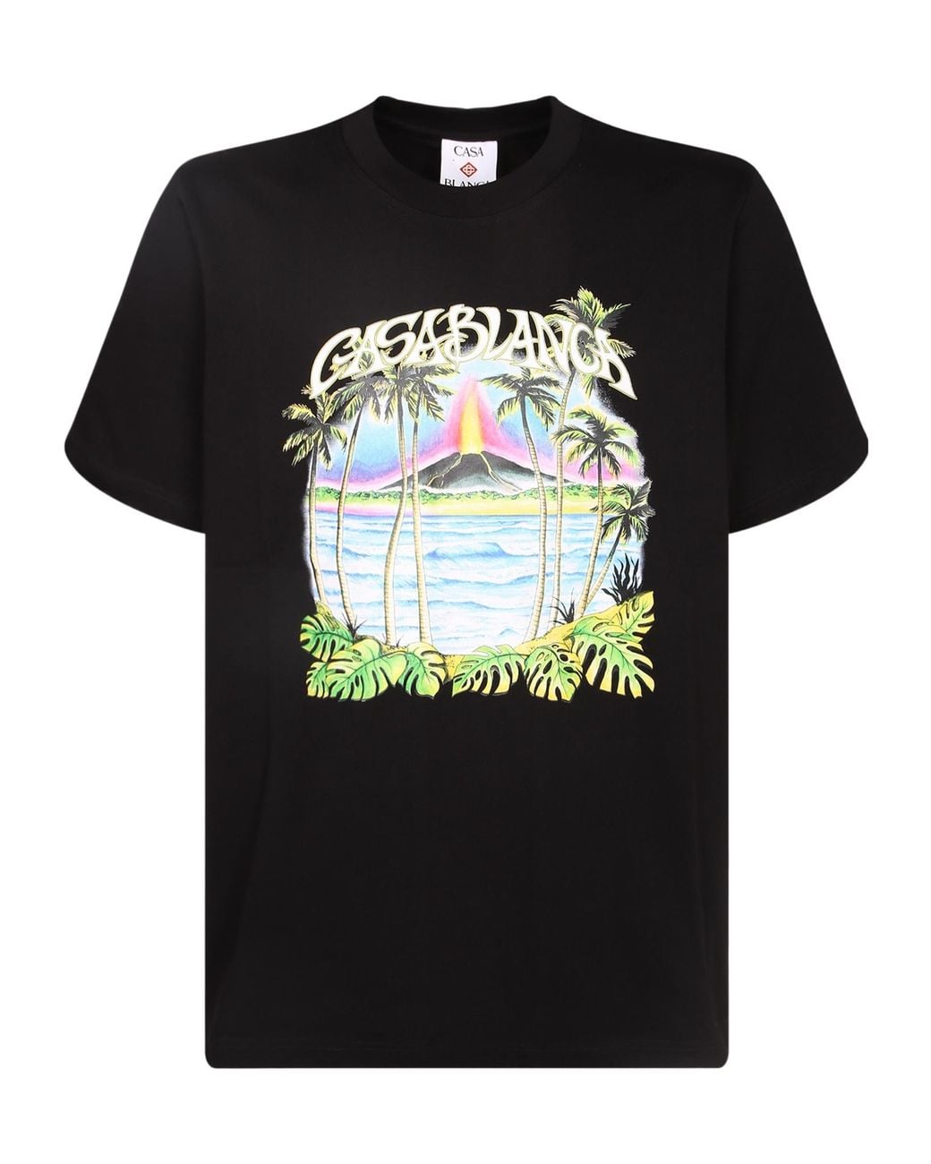 Casablanca Black Graphic Short Sleeve T-Shirt for men
