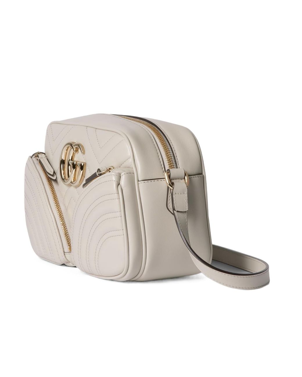 Gucci Natural Logo Plaque Quilted Shoulder Bag