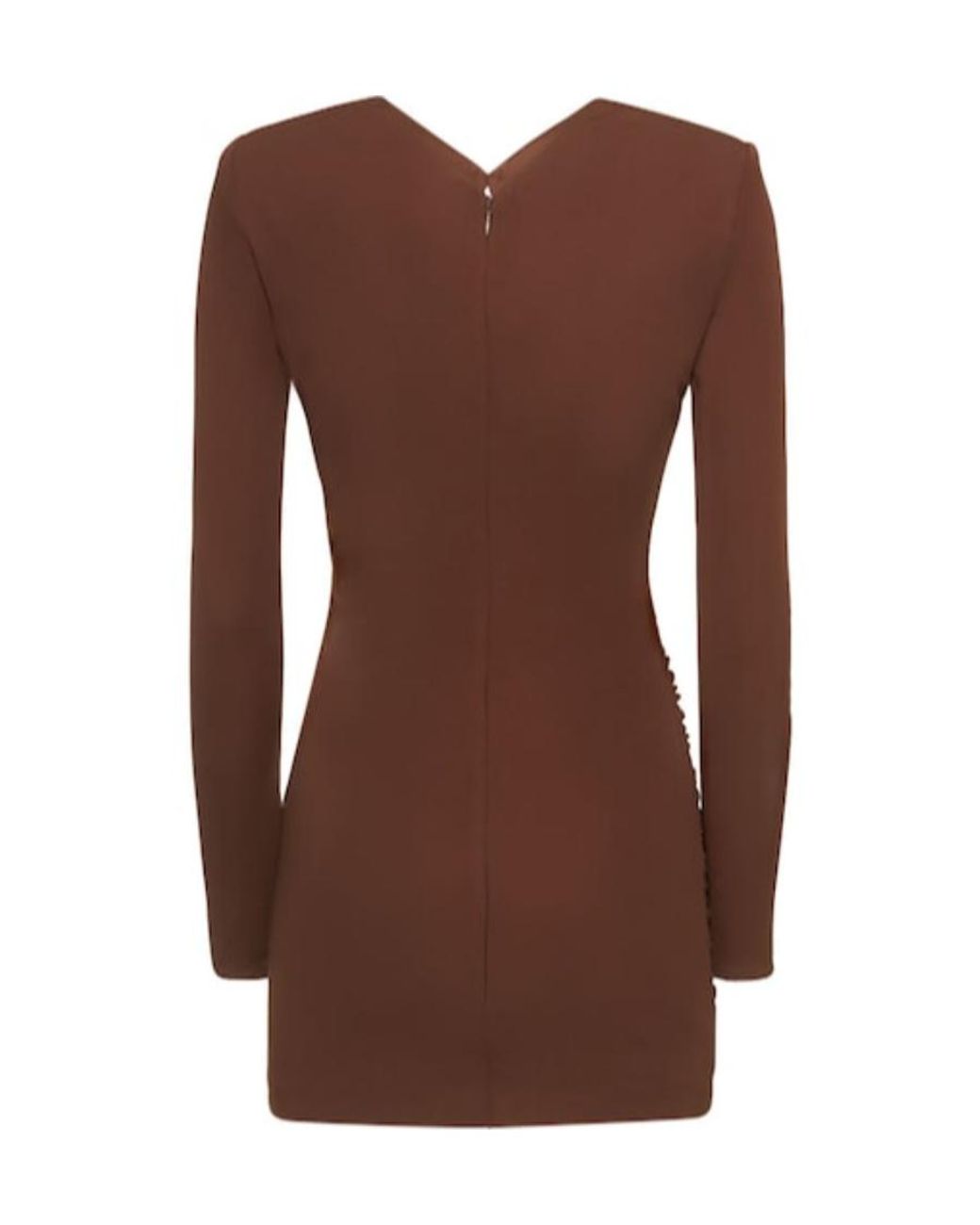 Roland Mouret Brown Pleated Mini Dress