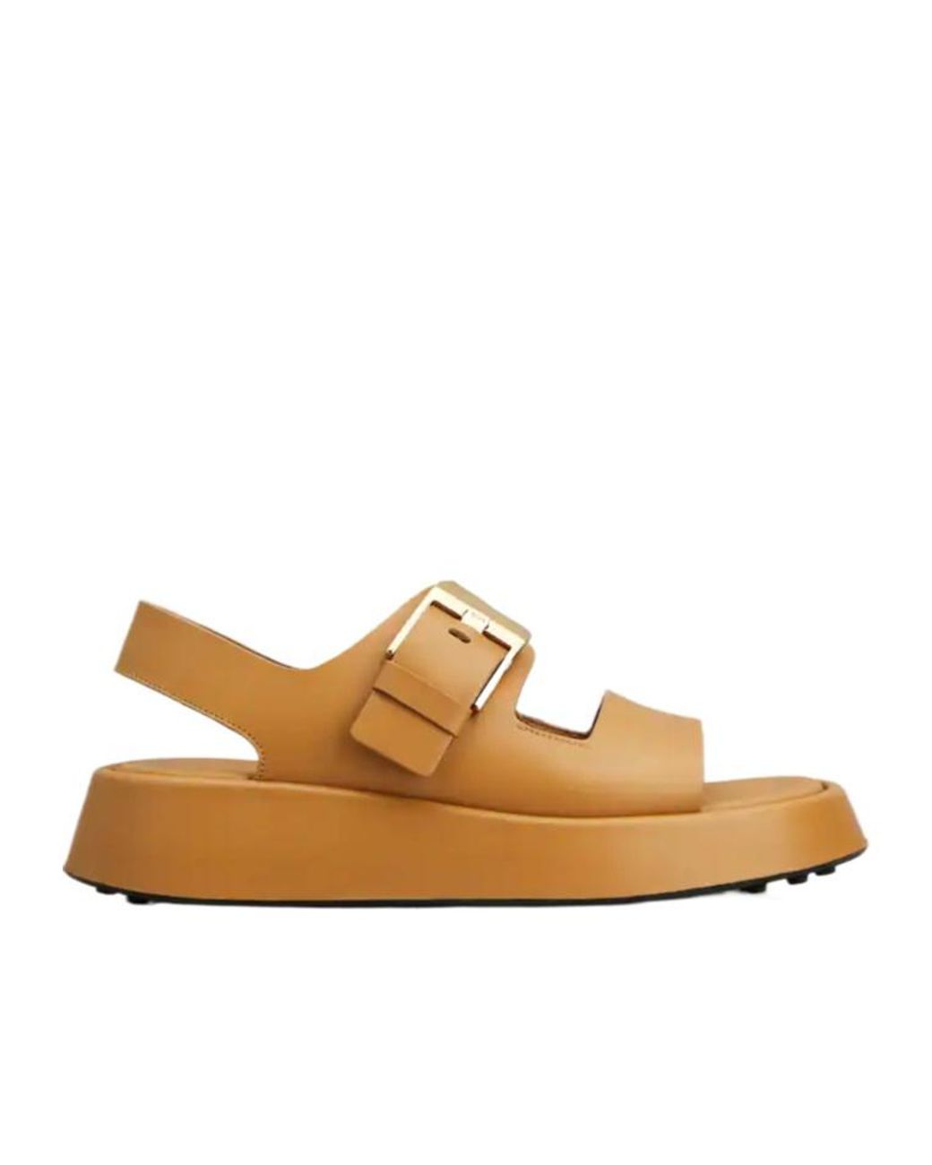 Tod's Brown Buckle-Strap Platform Sandals