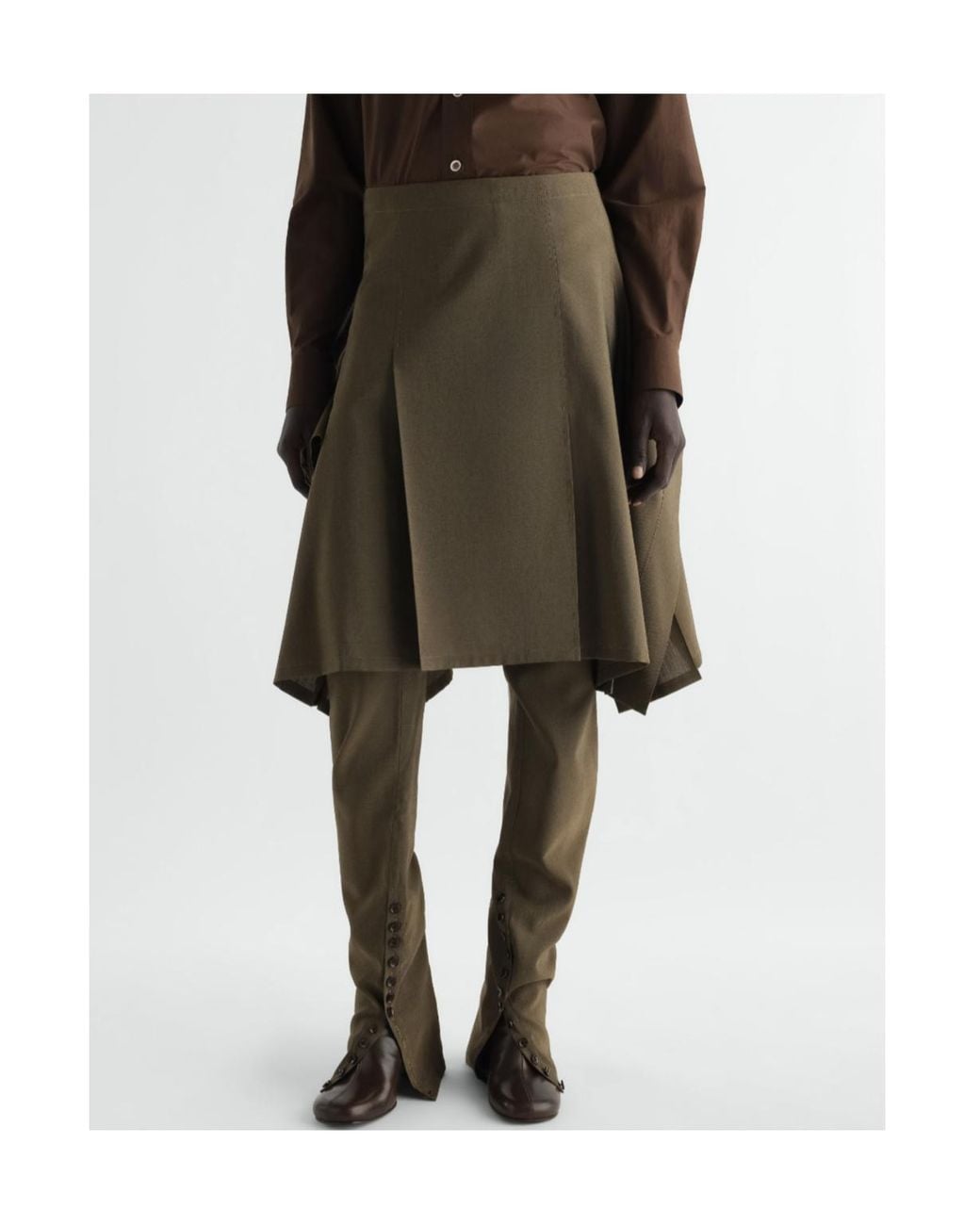 Lemaire Brown Pleated Skirt