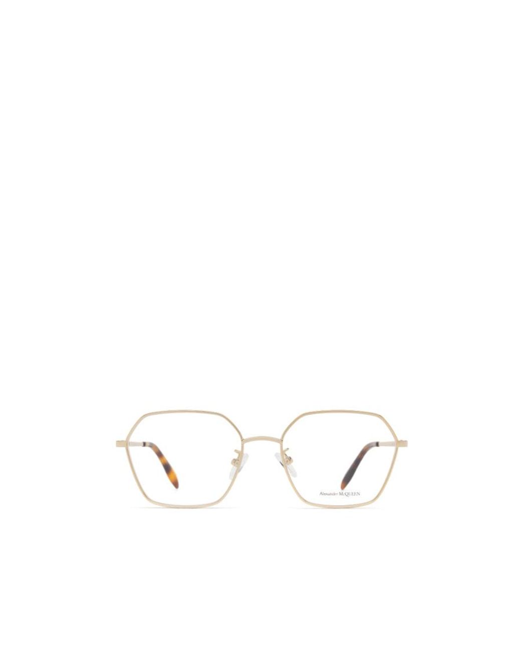McQueen White Eyewear Hexagon Frame Glasses
