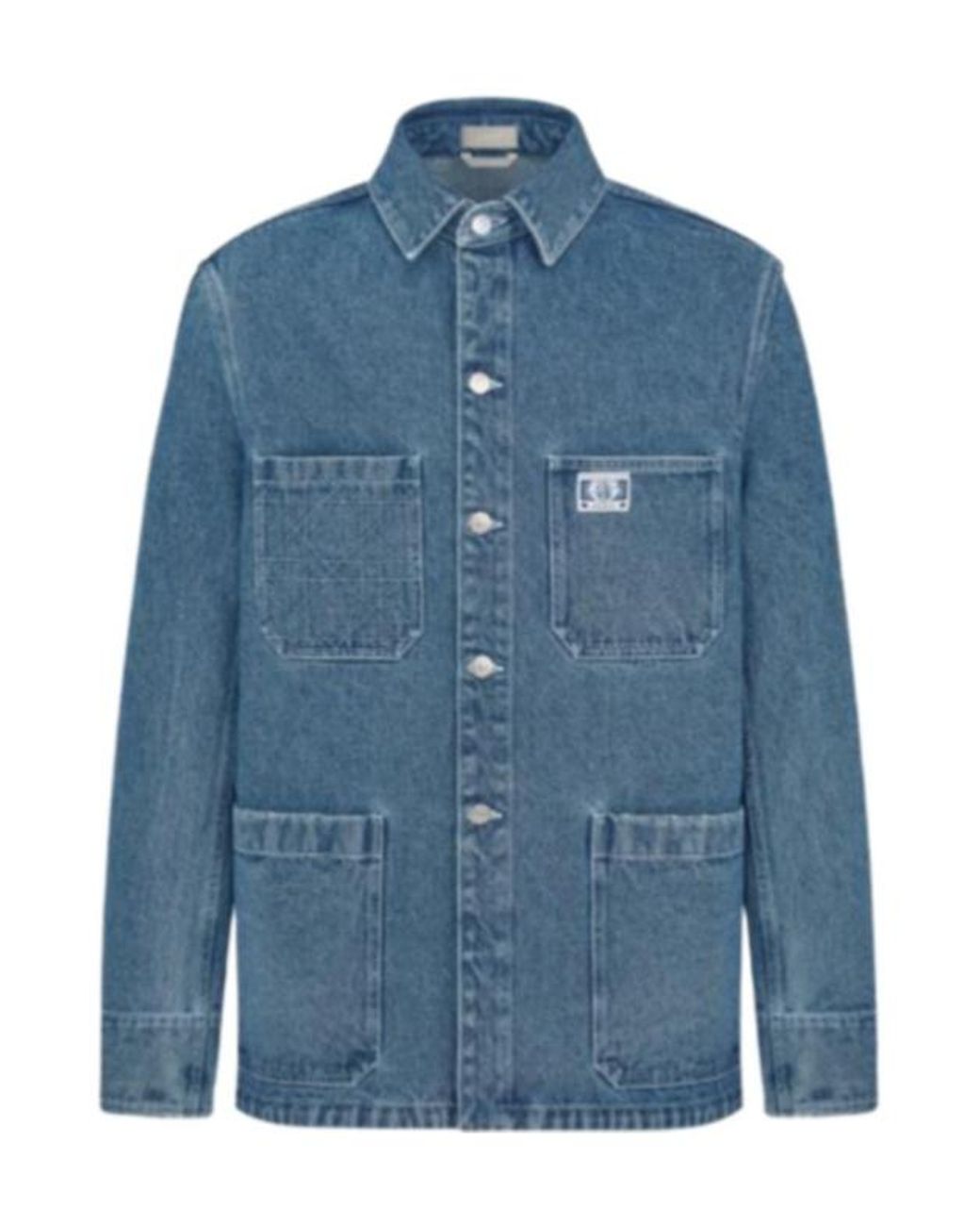 Dior Blue Homme Buttoned Denim Overshirt for men