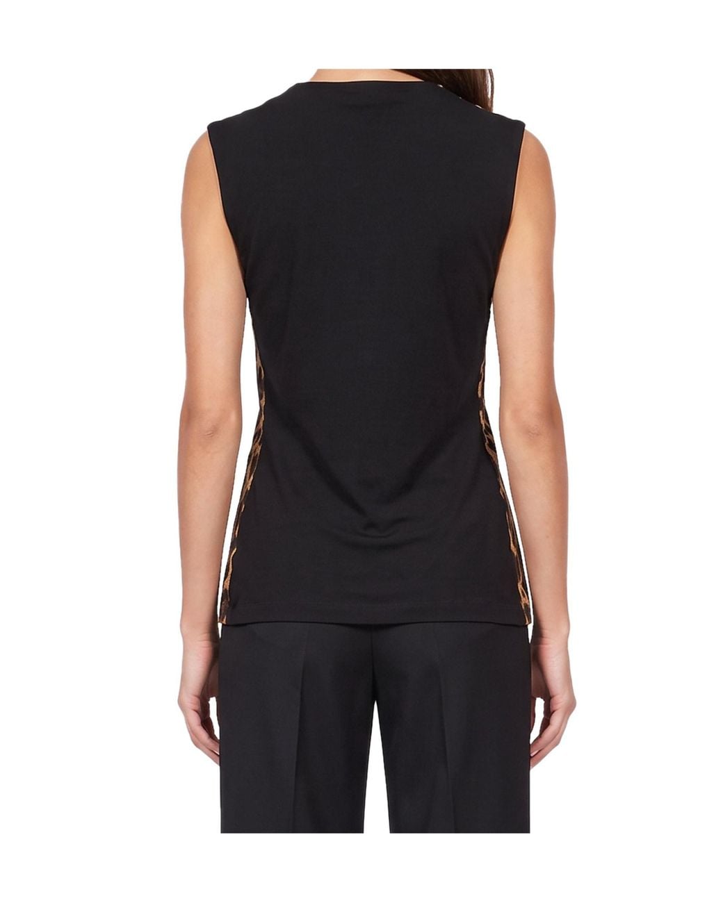 DARKPARK Brown Leopard-Print Sleeveless Crewneck Top