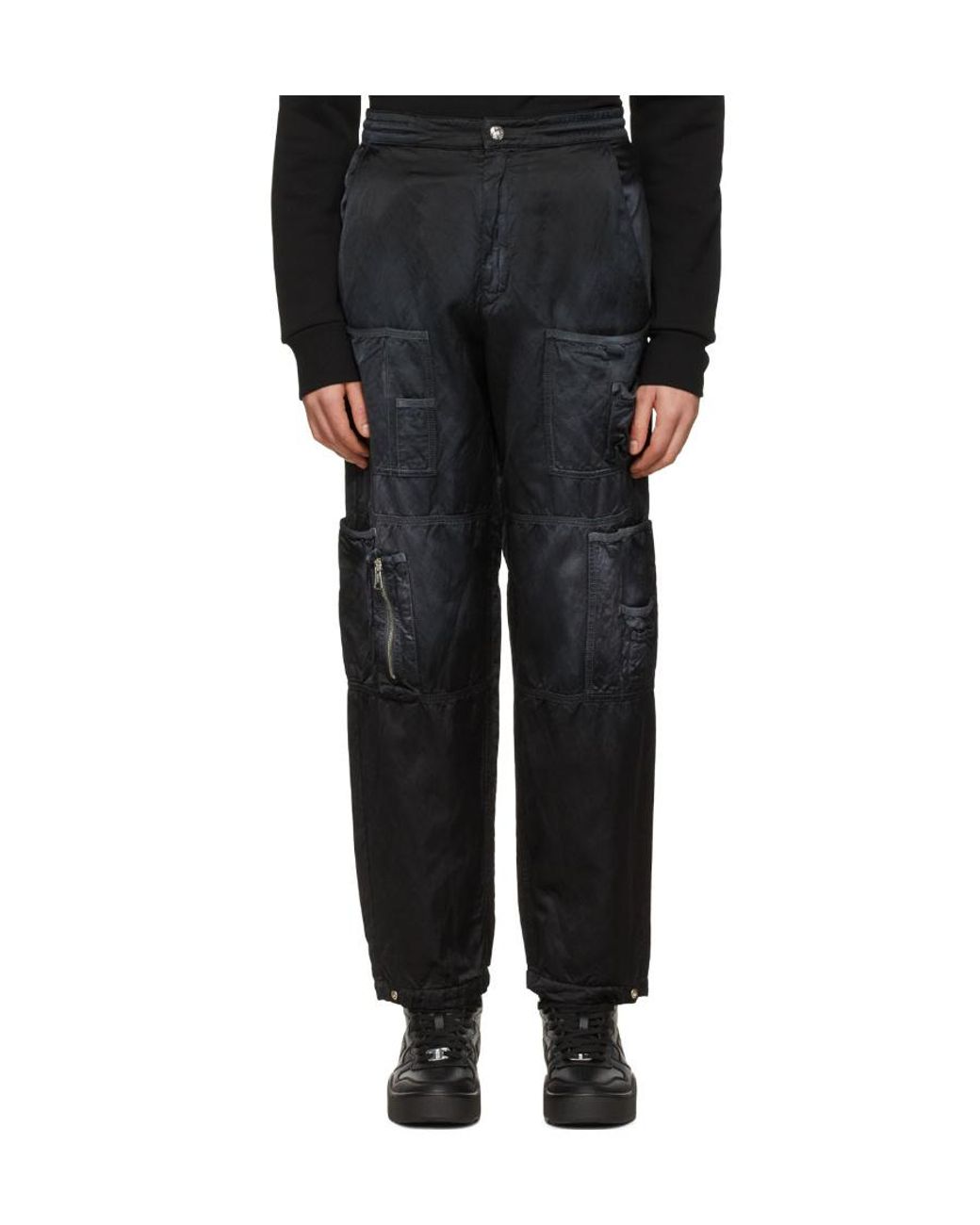 DIESEL Black Relaxed Cargo Pants for men
