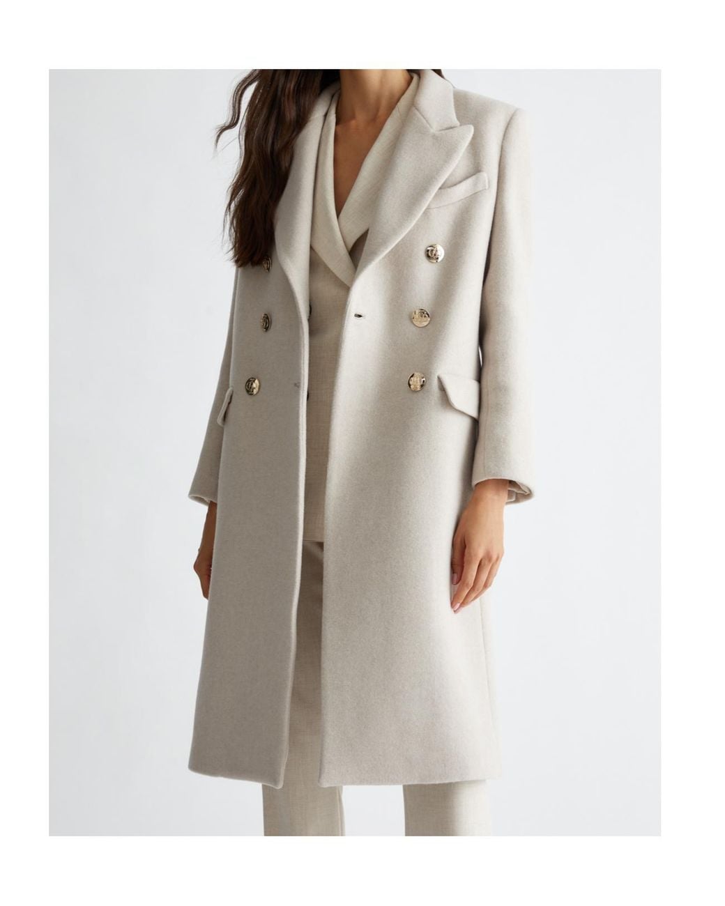 Liu Jo White Double-Breasted Coat