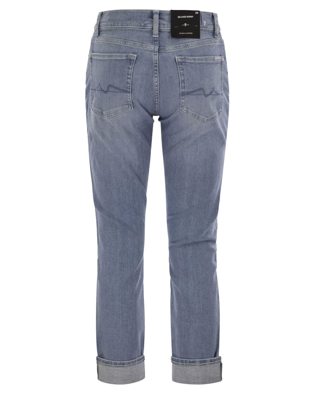7 For All Mankind Blue Relaxed Skinny Boyfriend Jeans