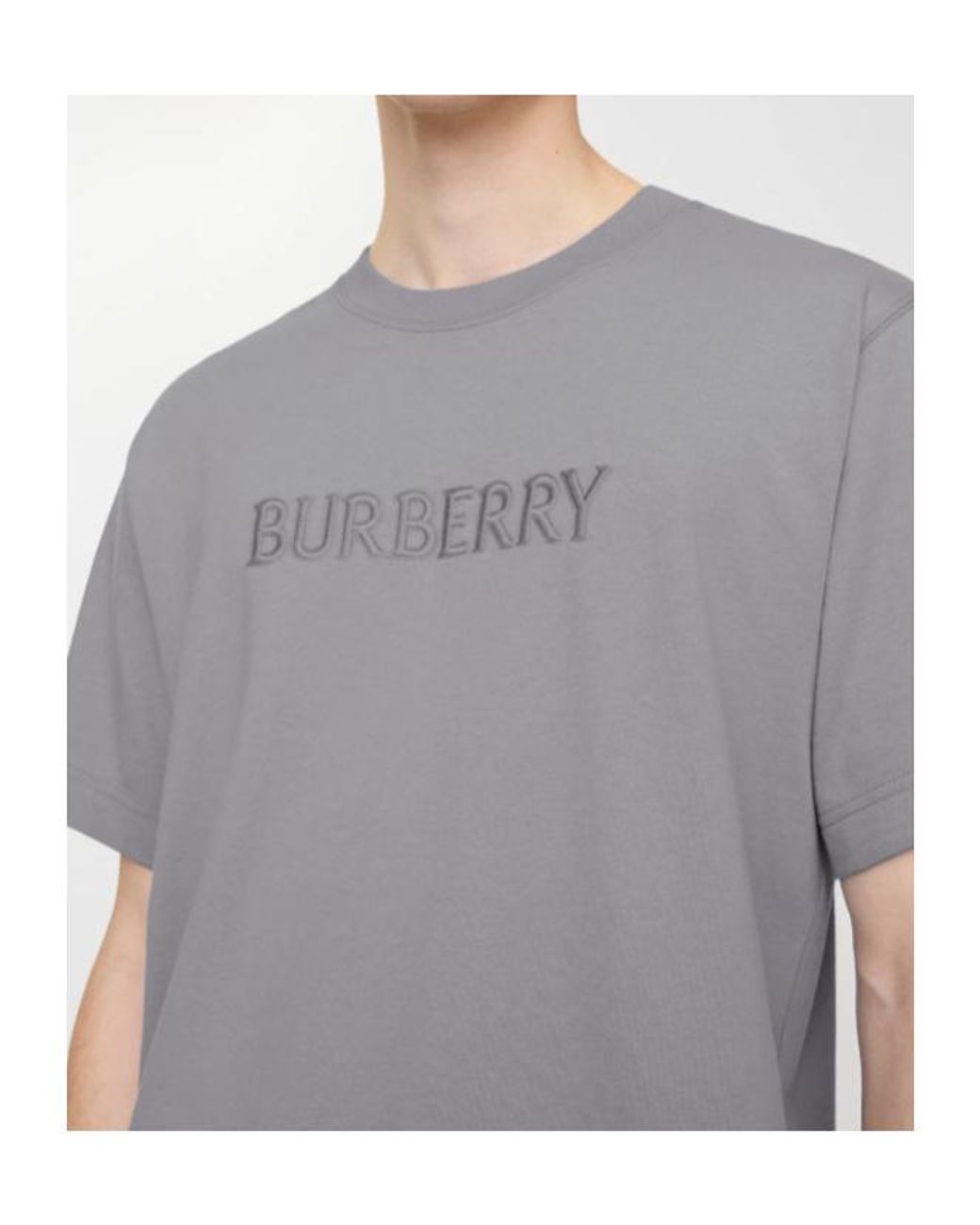 Burberry Gray Ryan Logo T-Shirt for men