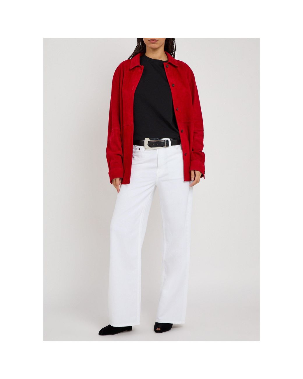 Rag & Bone White Loose Straight-Leg Jeans