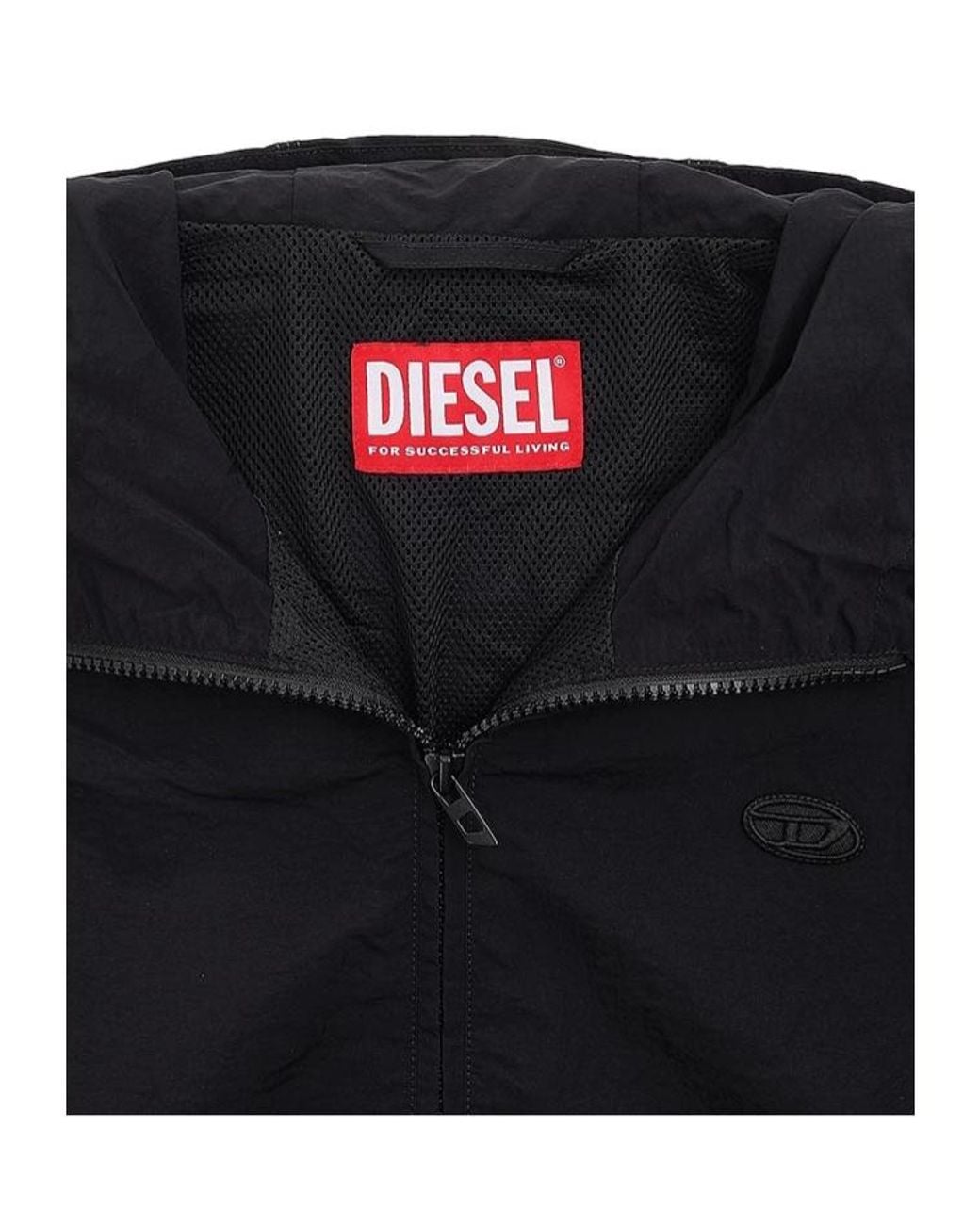 DIESEL Blue Hooded Zip-Up Jacket for men