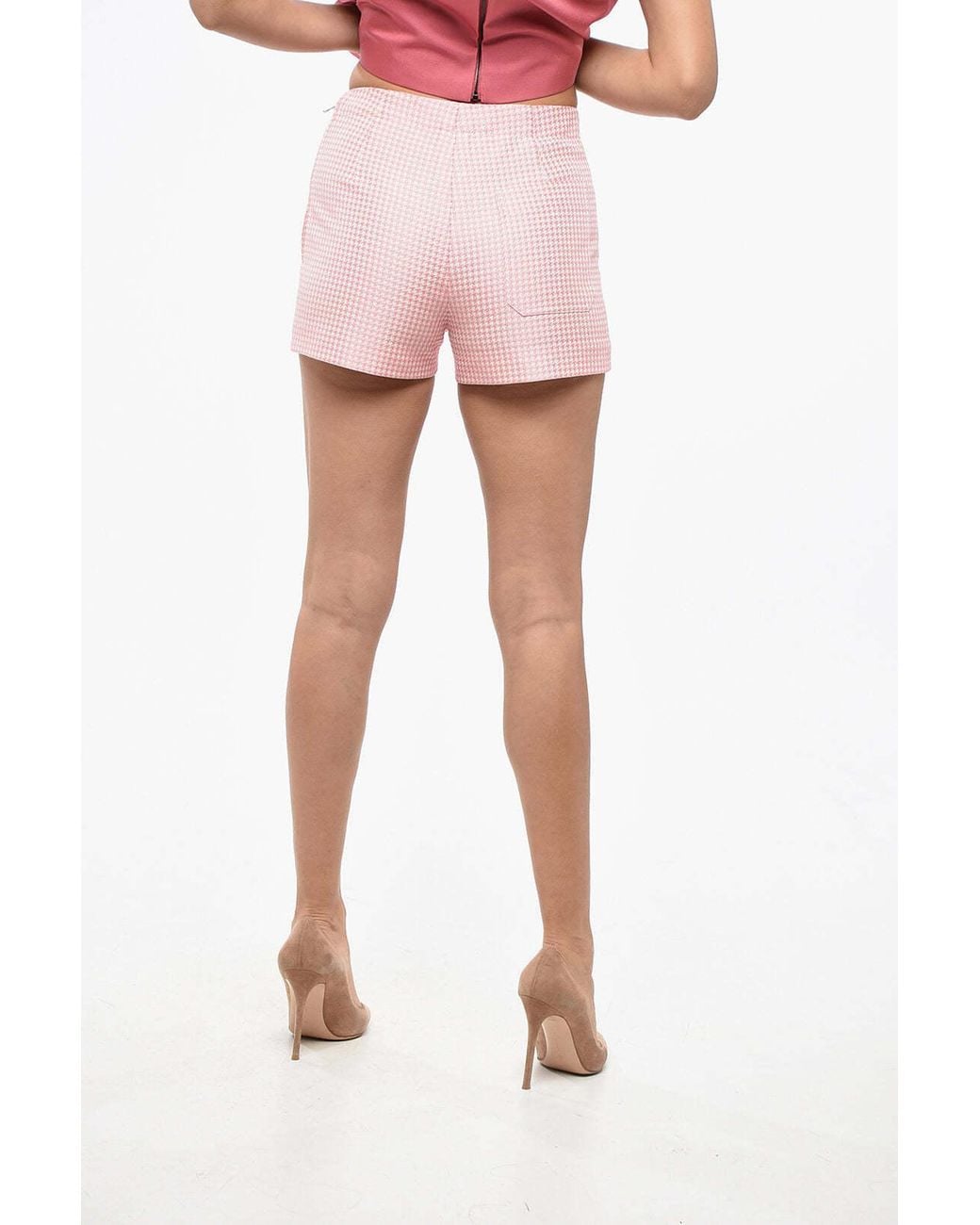 Dior Pink Houndstooth Shorts