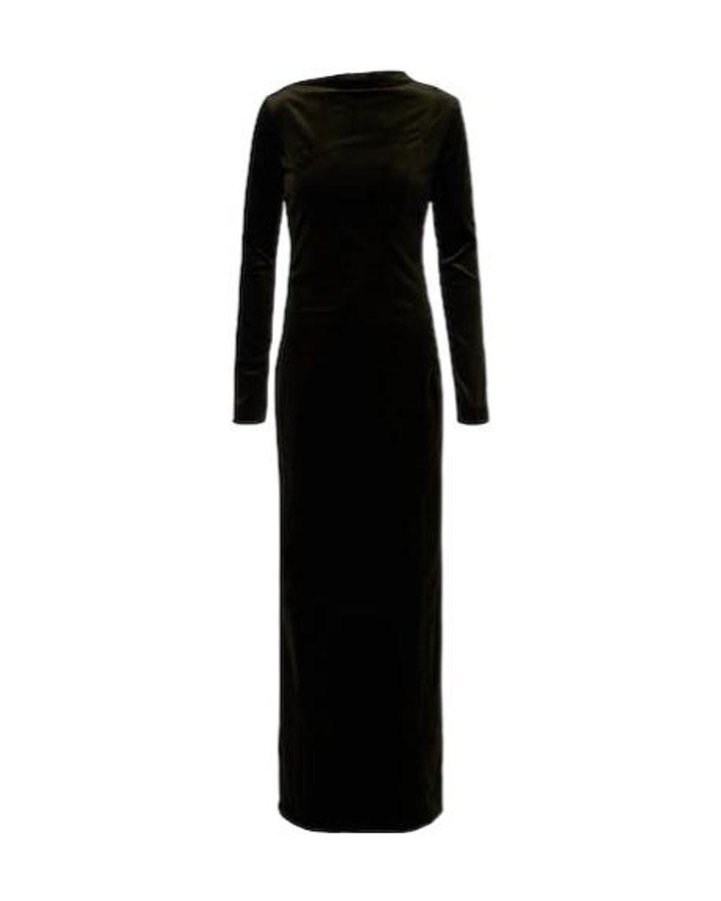 Jil Sander Black Cotton Velvet Gown