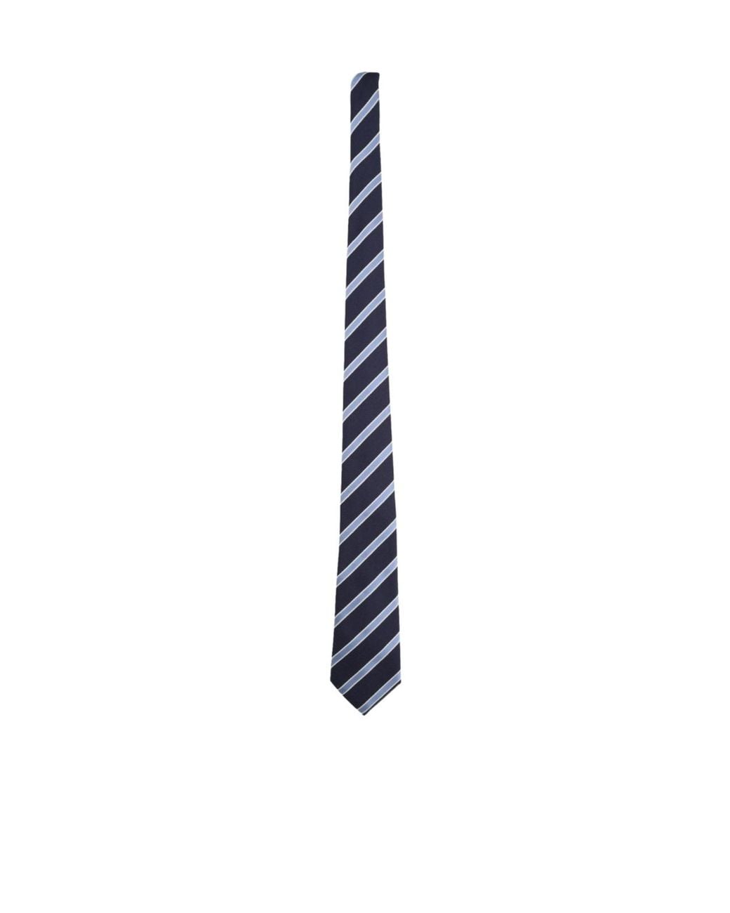 Giorgio Armani White Logo Patch Striped Tie for men