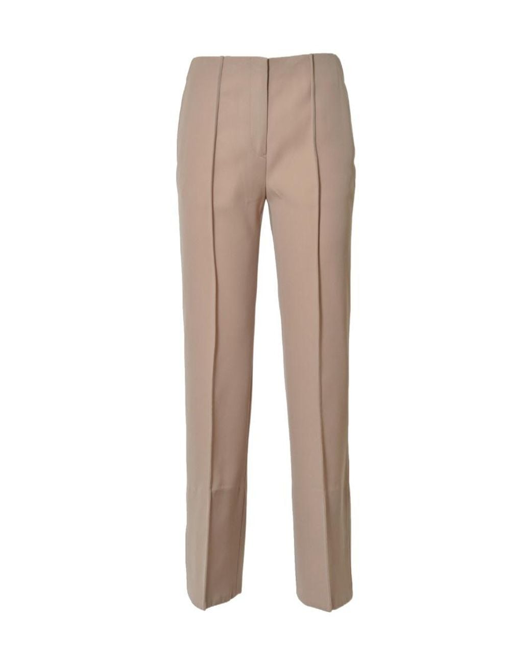 Jil Sander Natural Pintuck-Detail Flared Trousers