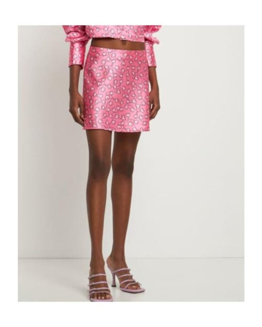 ROTATE BIRGER CHRISTENSEN Red Printed Midi Skirt