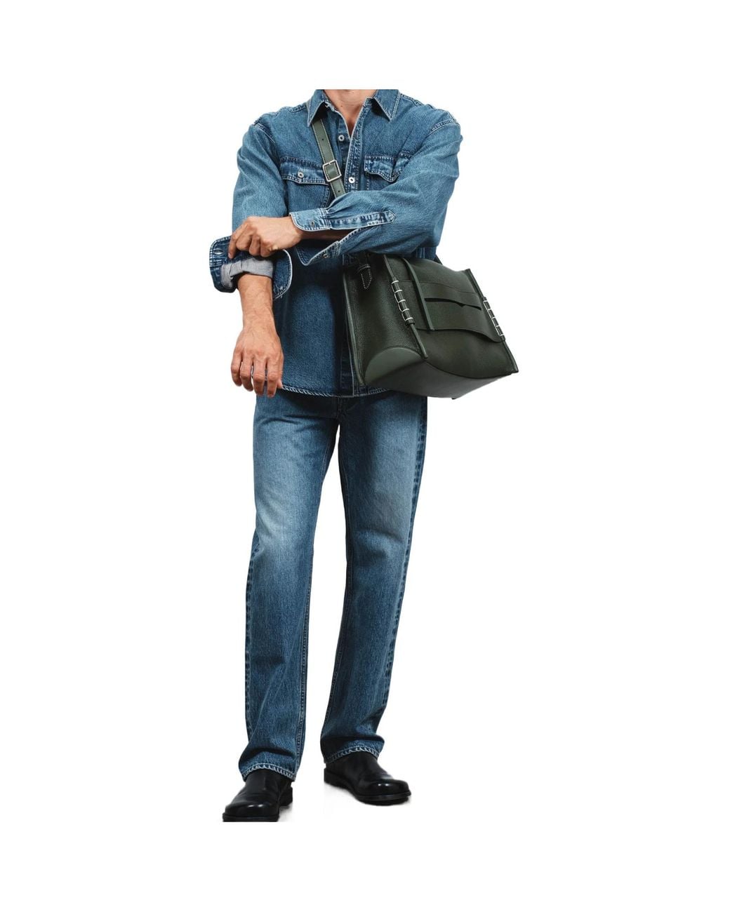 J.W. Anderson Blue Jw Anderson Logo Patch Denim Shirt for men