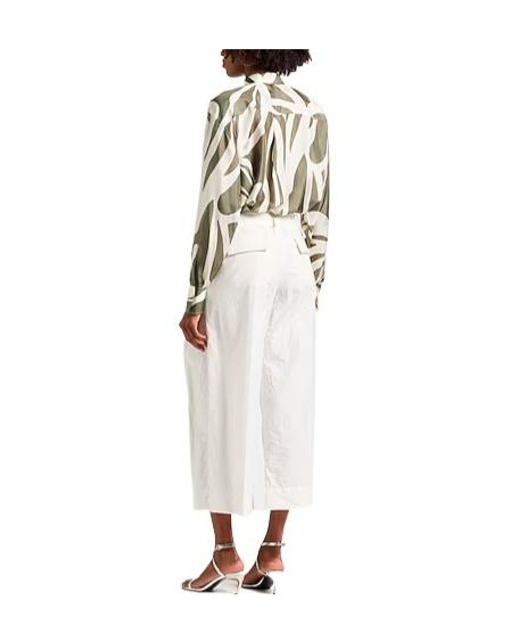 Brunello Cucinelli White Solidcolor Wideleg Trousers