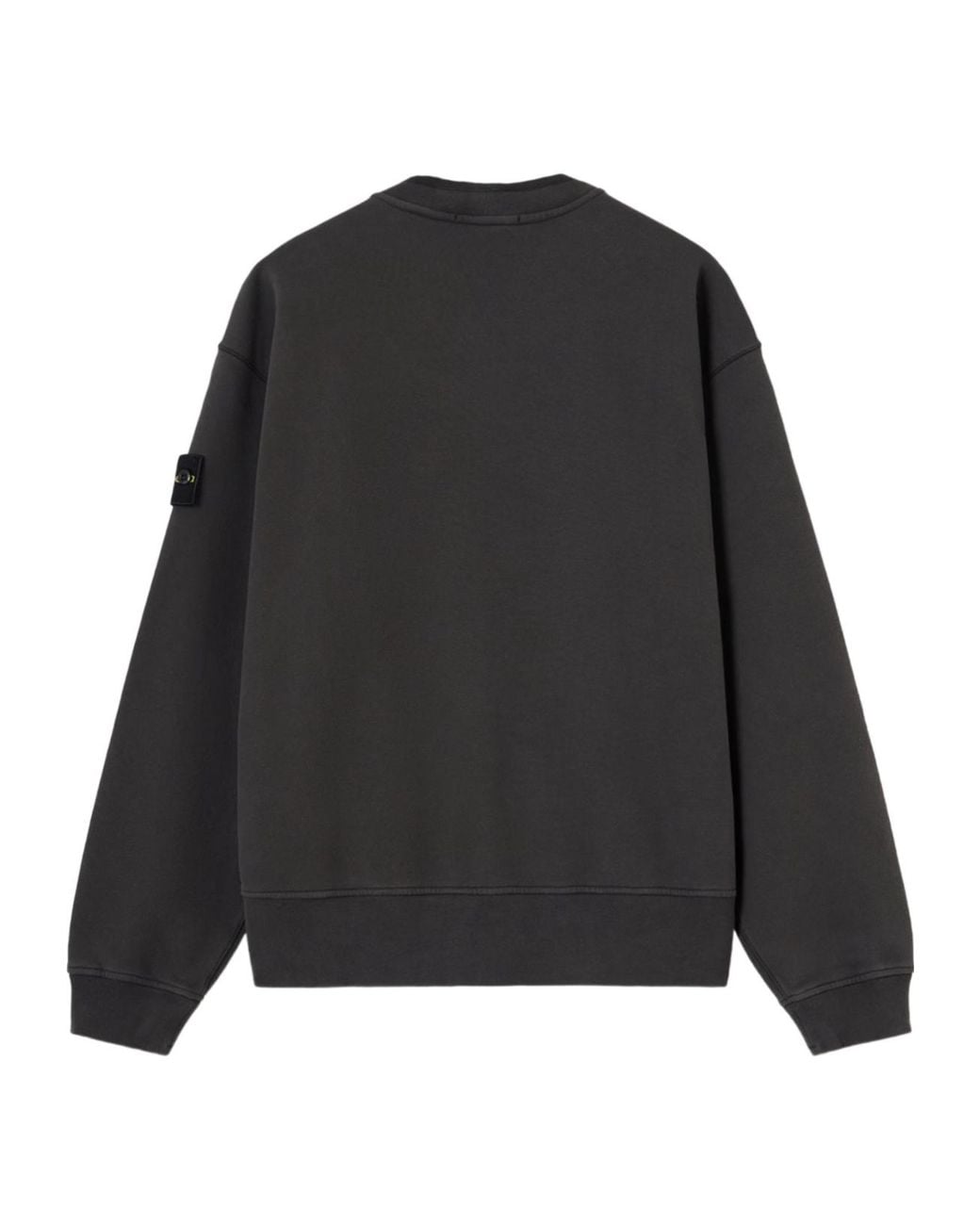 Stone Island Black Oversized-Fit Crewneck Sweatshirt With Ribbed Trims for men