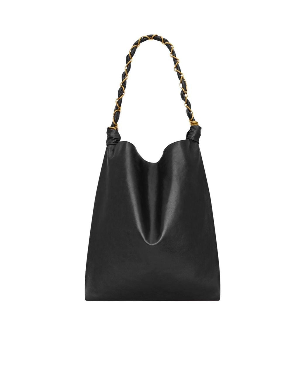 Saint Laurent Black Amalia Logo Plaque Shoulder Bag