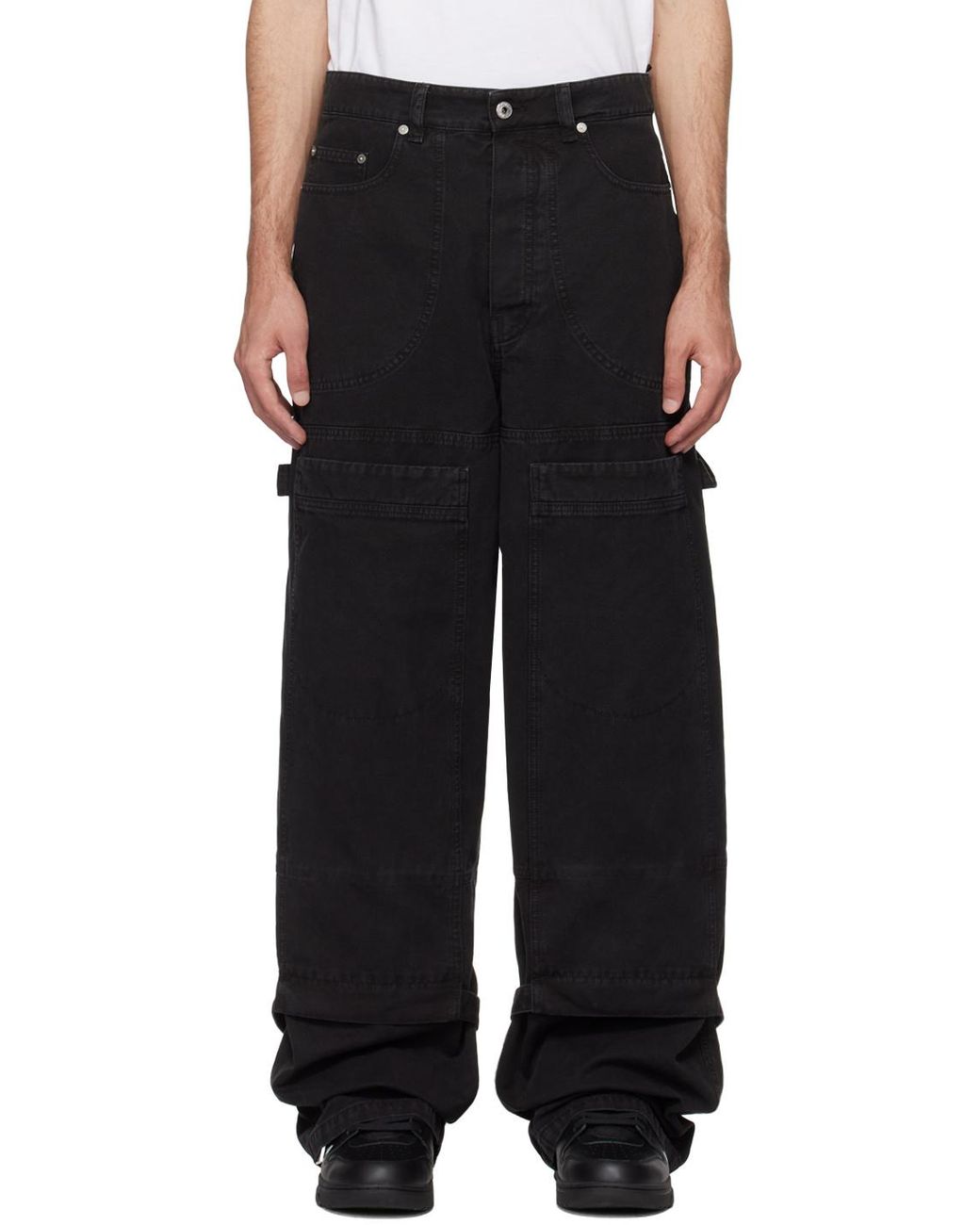 Off-White c/o Virgil Abloh Black Logo Patch Straight-Leg Jeans for men