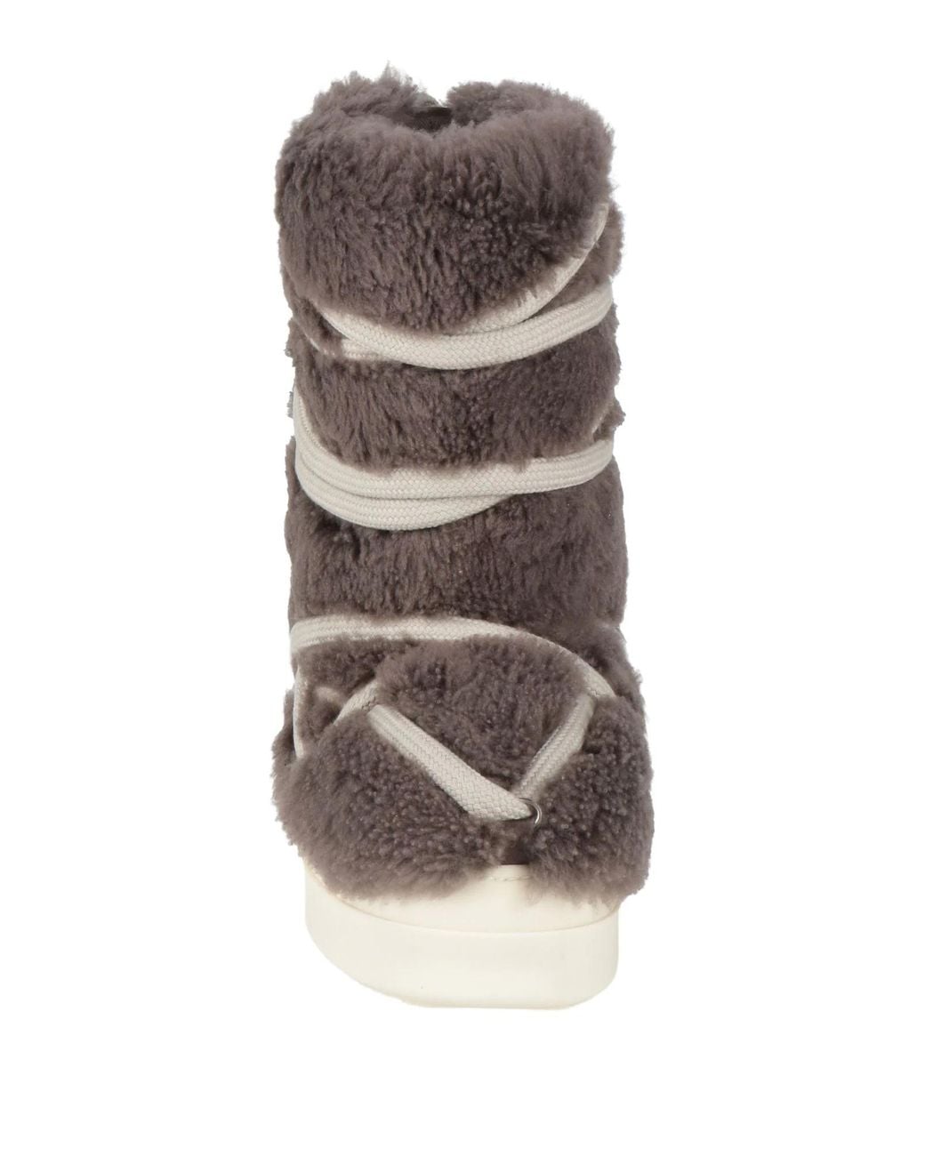 Rick Owens Gray Fleece-Lined Thick-Soled Boots