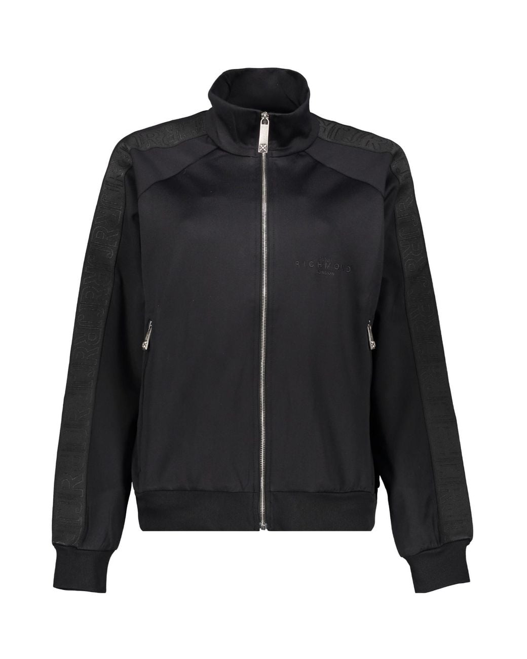 John Richmond Black Logo Tape Zip Sweatshirt