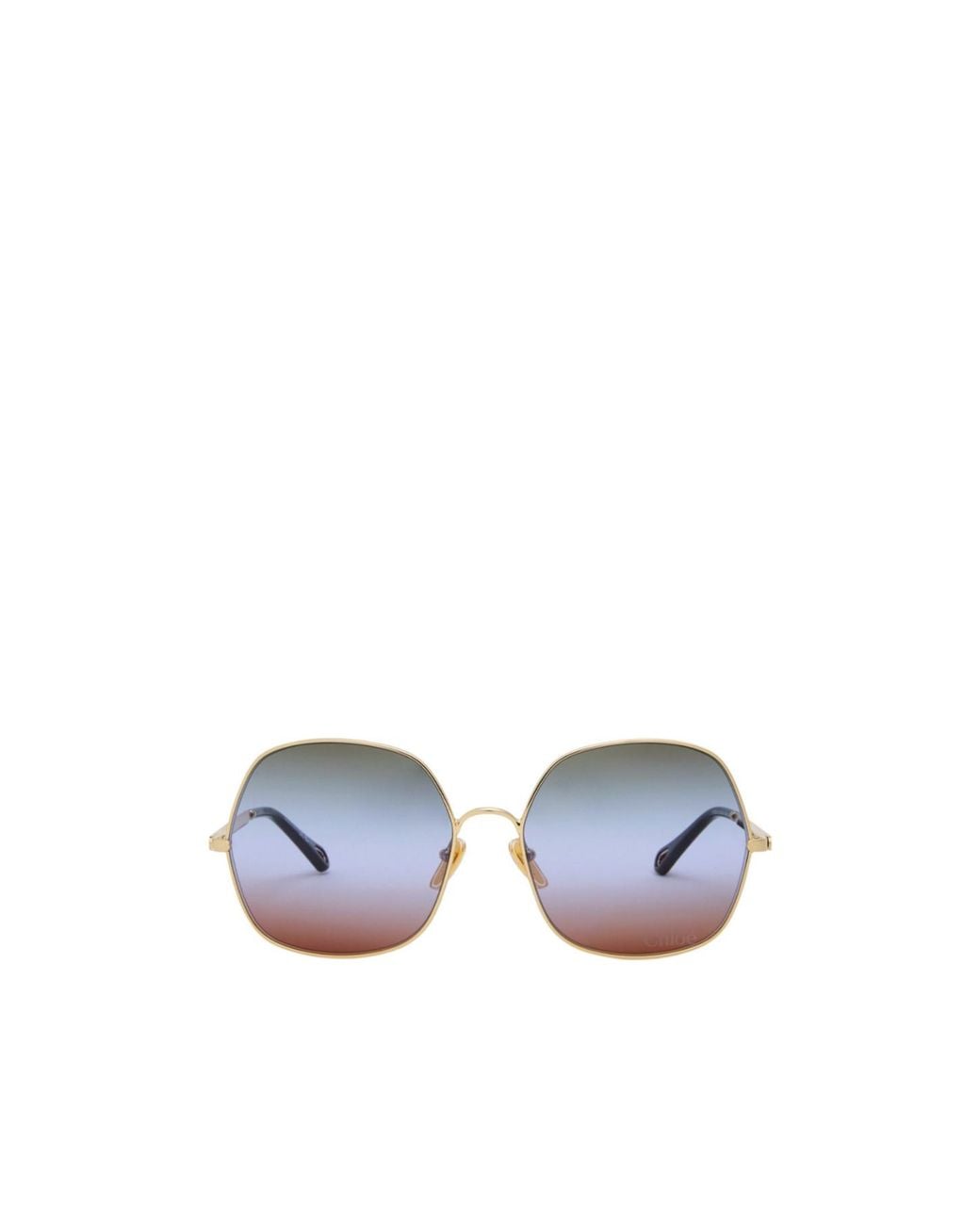 Chloé Blue Metal Square Sunglasses