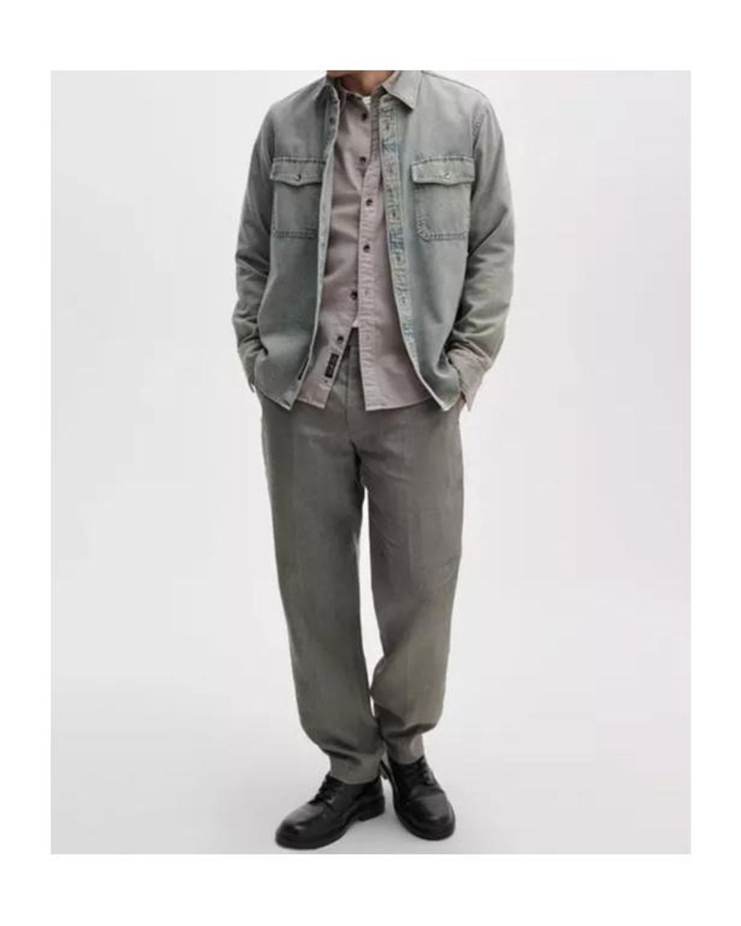 Rag & Bone Gray Evan Linen Trousers for men