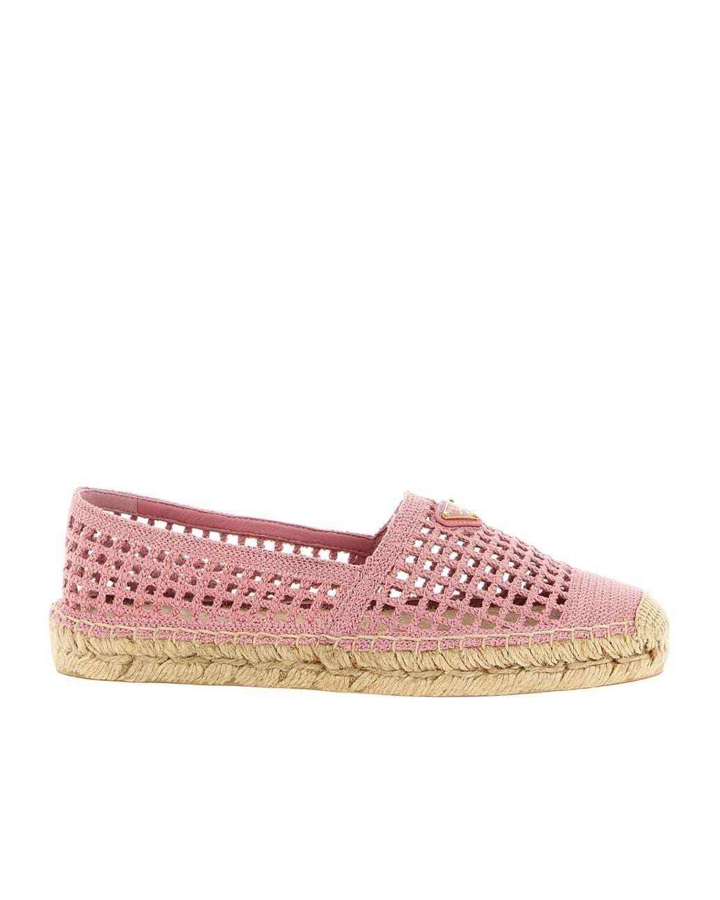 Prada Pink Crochet Espadrilles