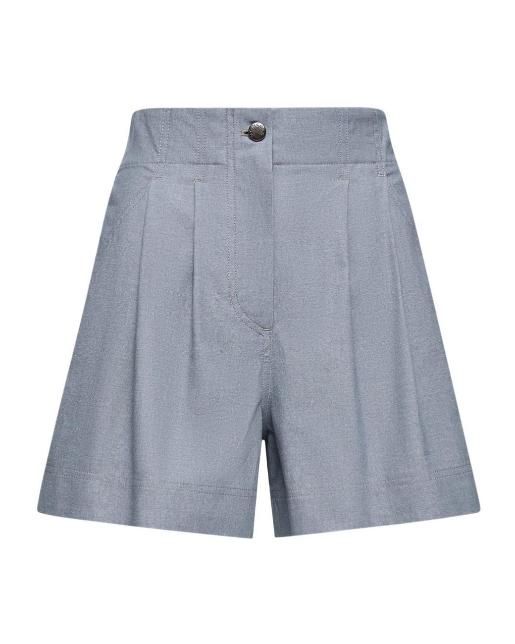 Moncler Blue Grenoble Pleated Shorts