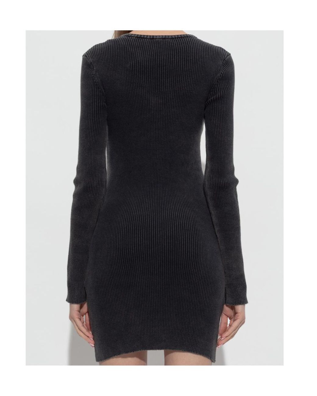 DIESEL Black M-Anchorage Ribbed Knitted Dress