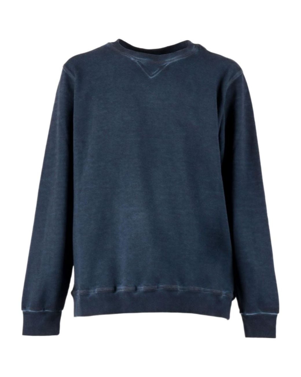 Dondup Blue ドンダップ クルーネック レギュラーフィット スウェットシャツ for men