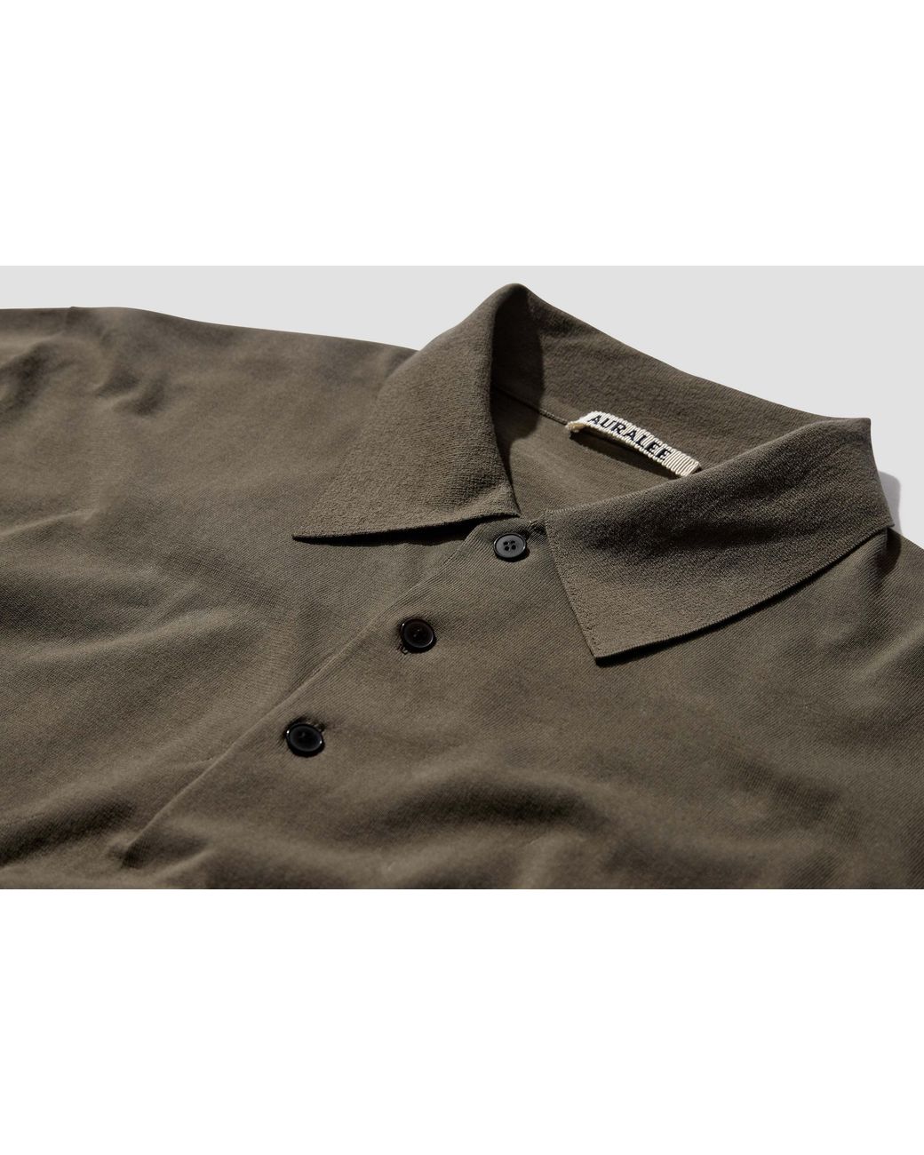 Auralee Green 'Giza' Polo Shirt With Buttons for men