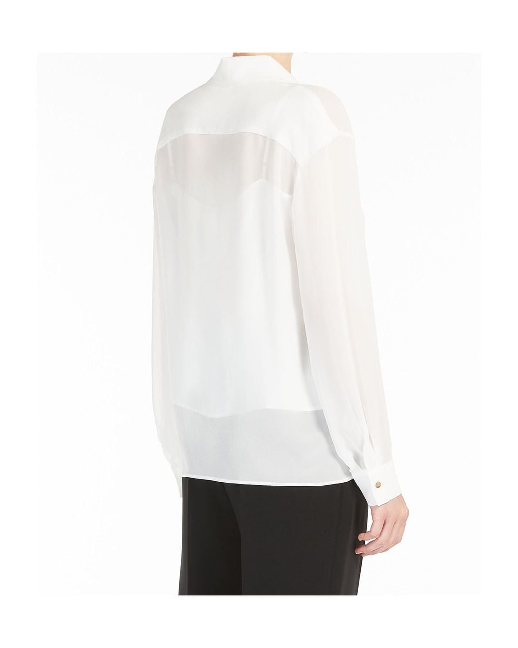 Max Mara White Studio Georgette Long-Sleeved Shirt