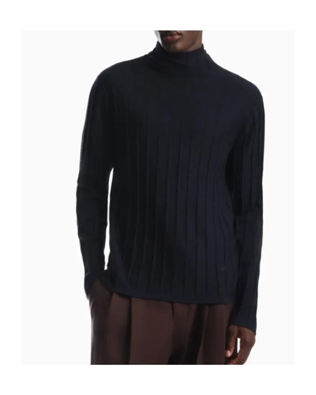 Emporio Armani Blue Mock-Neck Pullover for men