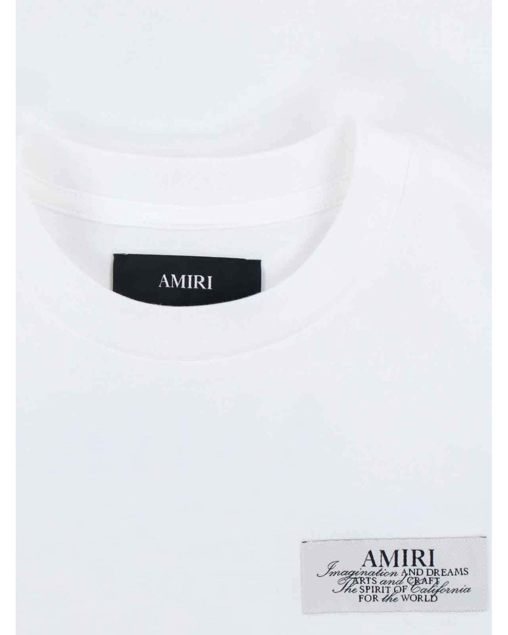 Amiri White Logo Printed Crewneck T-Shirt for men