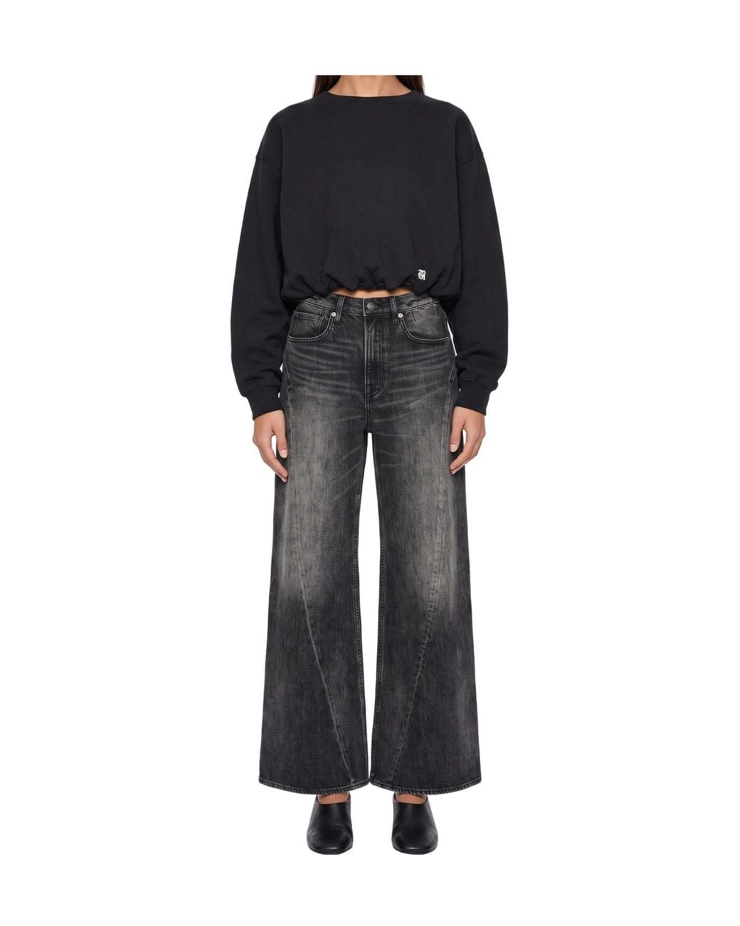 R13 Black Long-Sleeve Sweatshirt