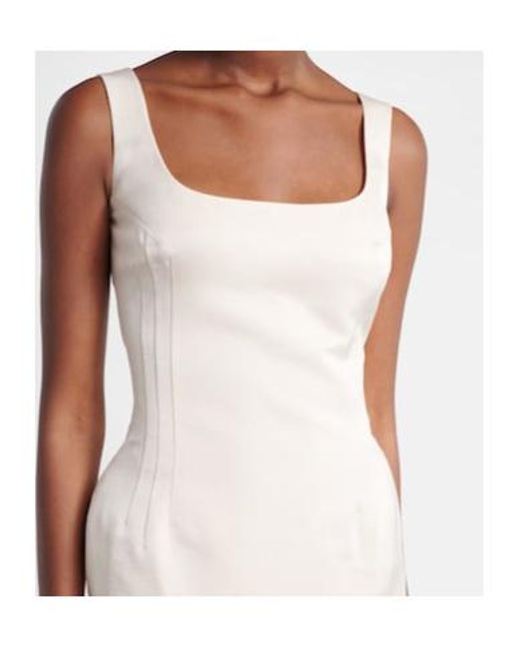 Magda Butrym White Lace-Trimmed Cotton And Silk Midi Dress
