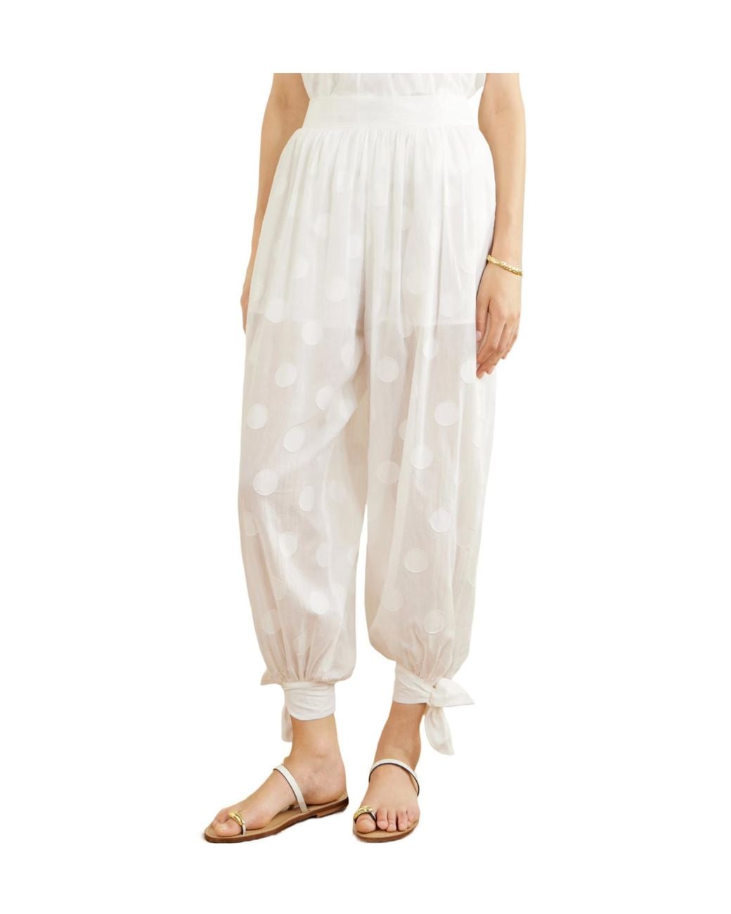 Zimmermann White Polka-Dot Cotton-Poplin Balloon Pants