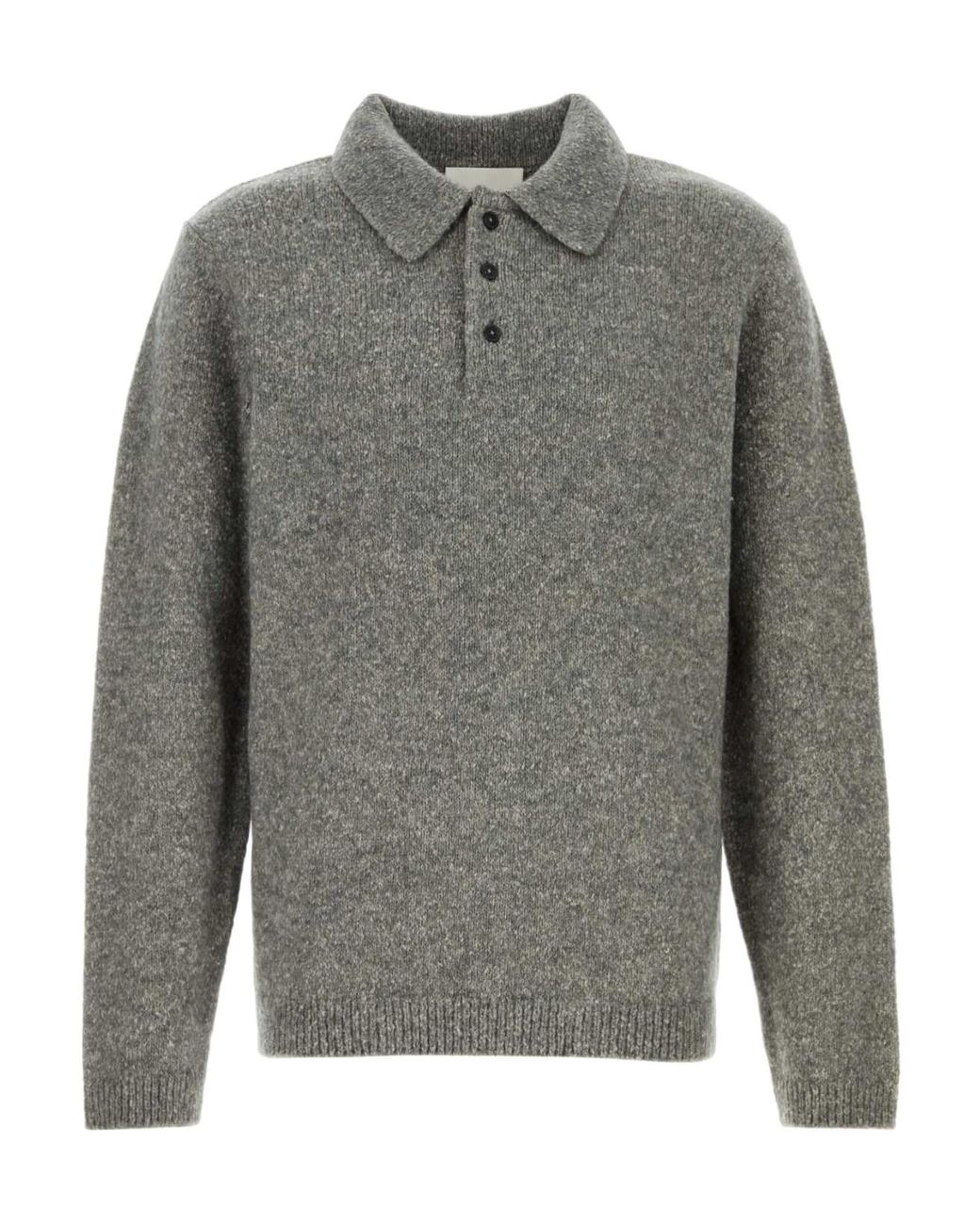 Closed Gray Polo Knit Sweater for men