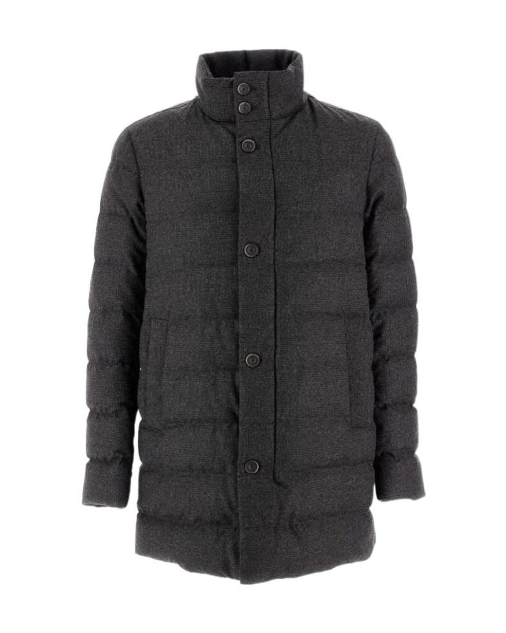 Herno Gray High-Neck Padded Coat for men