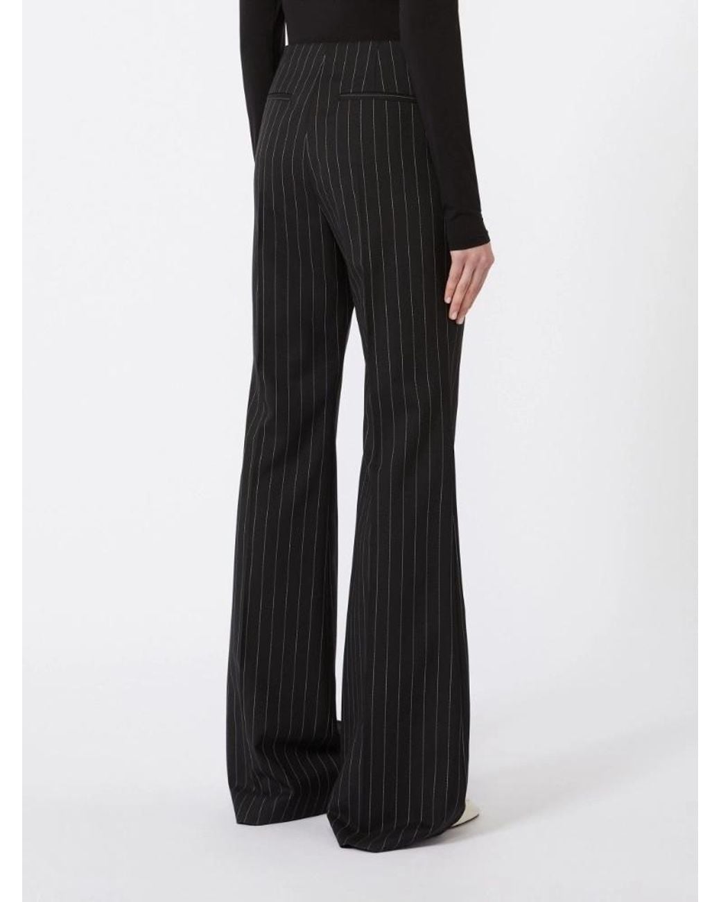 Sportmax Black Visino Pinstriped Flared Pants